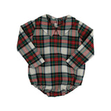 PETER PAN COLLAR SHIRT AND ONESIE (LONG SLEEVE WOMEN) - AIKEN PLACE PLAID