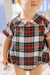 BROCK BUBBLE AIKEN PLACE PLAID WITH RICHMOND RED AND TORTOISE BUTTONS