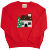 ISABELLE'S INTARSIA SWEATER - RICHMOND RED WITH HOUSE INTARSIA