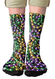 MARDI GRAS BEAD PRINT SOCKS