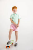 RIM AND PROPER POLO SUMMER COUNTY STRIPE ( GRACE BAY GREEN ) WITH MULTICOLOR STORK