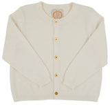CAMBRIDGE CARDIGAN - PALMETTO PEARL WITH GOLD BUTTONS