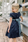 NAVY CORD WITH NOBLE PLAID DRESS