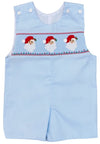 BOYS BLUE SMOCKED SANTA CLAUS JON JON