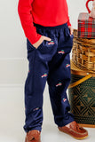 CRITTER SHEFFIELD PANTS (TWILL) - NANTUCKET NAVY WITH WOODY JEEPS EMBROIDERY