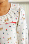 LONG SLEEVE RAMONA RUFFLE DRESS - MAE PARK MINI FLORAL WITH RICHMOND RED