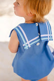 SLEEVELESS TOWNES TOP SAIL BUBBLE WOOD BOAT BLUE WITH BELHAVEN BLUE AND WORTH AVENUE WHITE