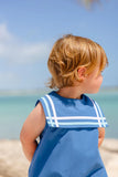 SLEEVELESS TOWNES TOP SAIL BUBBLE WOOD BOAT BLUE WITH BELHAVEN BLUE AND WORTH AVENUE WHITE