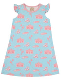 ANGEL SLEEVE POLLY PLAY DRESS PARROT CAY CANOPY WITH SANDPEARL PINK