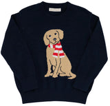 ISAAC'S INTARSIA SWEATER - NANTUCKET NAVY WITH DOG INTARSIA