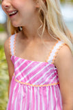 MILLIE DAY DRESS - SEA WALL STRIPE (WINTER PARK PINK)