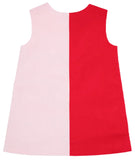 KATIE ANNE COLORBLOCK JUMPER ( CORDUROY ) RICHMOND RED AND PALM BEACH PINK