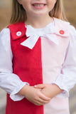 KATIE ANNE COLORBLOCK JUMPER ( CORDUROY ) RICHMOND RED AND PALM BEACH PINK