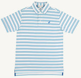 PRIM AND PROPER POLO WORTH AVENUE WHITE , BELHAVEN BLUE , AND WOOD BOAT BLUE STRIPE WITH WOOD BOAT BLUE STORK