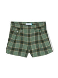 PLAID-CHECK PATTERN MINI SHORTS