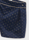 POLKA DOT VELVET SHORTS-NAVY