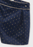 POLKA DOT VELVET SHORTS-NAVY