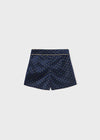 POLKA DOT VELVET SHORTS-NAVY