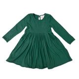 RIBBED POCKET DRESS- HUNTER GREEN