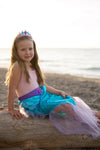 MERMAID GLAMOUR SKIRT AND TIARA - BLUE