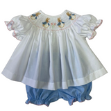 PETER RABBIT SMOCKED BISHOP BLOOMER SET