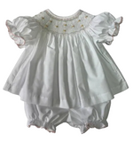 EMMA WHITE SMOCKED BLOOMER SET