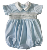 CLASSIC BLUE SMOCKED PLEAT BOY BUBBLE