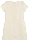 GIRLS EMBROIDERY TWEED SHIFT DRESS - IVORY