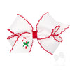 MEDIUM CANDYCANE EMBROIDERED GROSGRAIN STITCH EDGE BOW