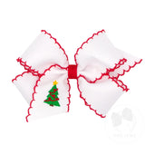 MEDIUM TREE EMBROIDERED GROSGRAIN BOW