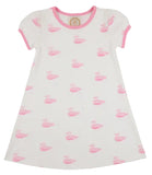 PENNY'S PLAY DRESS MERRIMACK QUACK QUACKS ( PALM BEACH PINK ) WITH HAMPTONS HOT PINK