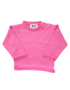 ROLLED PULLOVER SWEATER- FUSHCIA