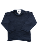 ROLLED PULLOVER SWEATER- NAVY
