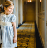 CHARMING BLUE VELVET DRESS