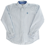 ROSCOE BUTTON DOWN SHIRT - BLUE STRIPED SEERSUCKER