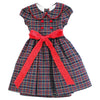 BLUE SPRUCE AND RED CORDUROY DRESS