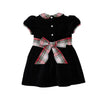 CINDY LOU SASH DRESS (VELVETEEN) - NEWPORT NIGHT WITH KEENE PLACE PLAID