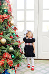 CINDY LOU SASH DRESS (VELVETEEN) - NEWPORT NIGHT WITH KEENE PLACE PLAID