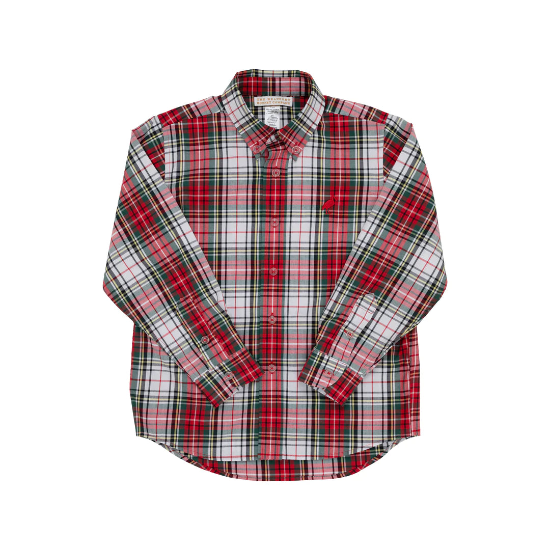 DEAN'S LIST DRESS SHIRT KEENE PLACE PLAID WITH RICHMOND RED STORK – MiMi  Kids
