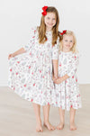 CLARA'S CHRISTMAS RUFFLE TWIRL DRESS