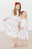 CLARA'S CHRISTMAS RUFFLE TWIRL DRESS