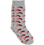 BOYS LUCKY DUCK SOCKS - GRAY WITH RED CRAWFISH