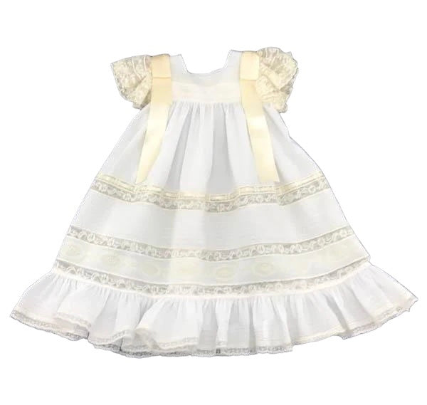 HEIRLOOM GIRL DRESS - WHITE AND IVORY MiMi Kids HEIRLOOM GIRL DRESS - WHITE AND IVORY MiMi Kids