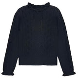 BLACK MOCK NECK KNITTED SWEATER