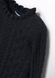 BLACK MOCK NECK KNITTED SWEATER