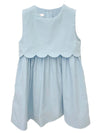 PEGGY GREEN SCALLOP JUMPER DRESS BABY BLUE CORDUROY
