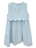 PEGGY GREEN SCALLOP JUMPER DRESS BABY BLUE CORDUROY