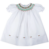 SHORT SLEEVE HOLIDAY BISHOP DRESS