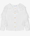 GIRLS WHITE CHIFFON RUFFLE BLOUSE