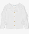 GIRLS WHITE CHIFFON RUFFLE BLOUSE